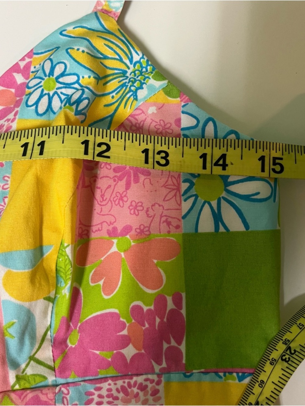 Lilly Pulitzer Vintage Patchwork Dress Colorful Floral Cotton Blend Beach Sz 6 - Picture 12 of 16